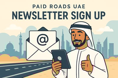 Newsletter signup illustration for Paid Roads UAE